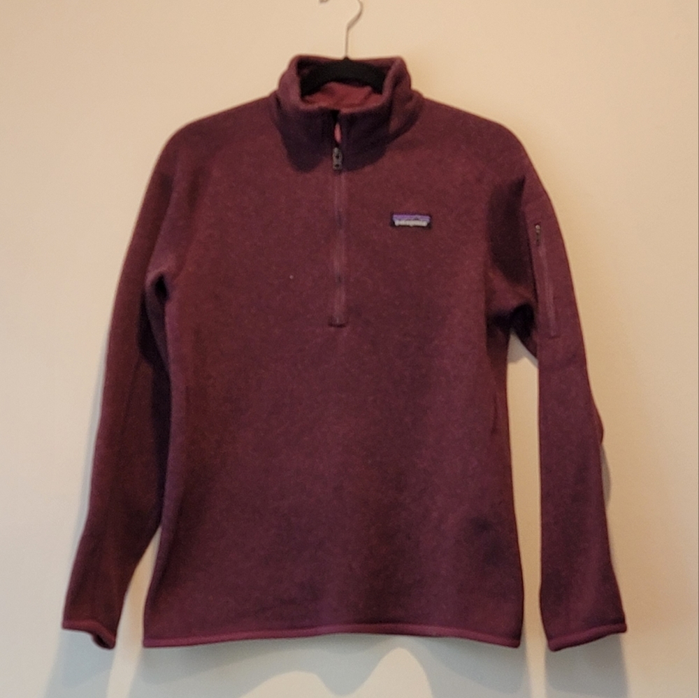 Patagonia Womens Better Sweater 1/4 Zip Fleece Zippered ocket Cotton Size SMALL